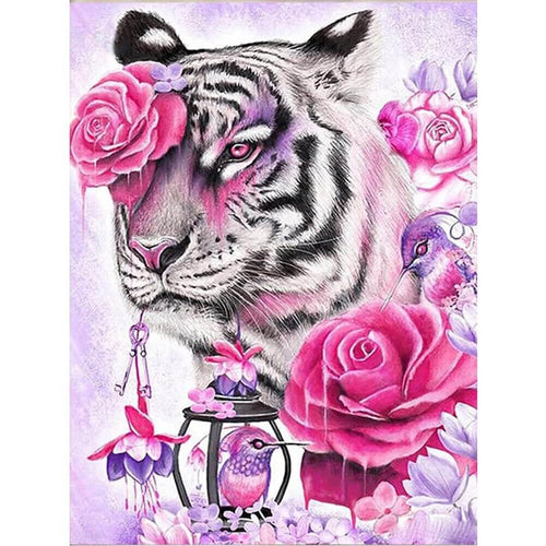 Tijger met rozen