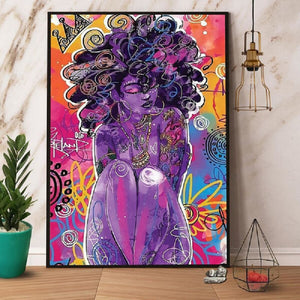 Paarse mooie vrouw v.a. 50x70cm