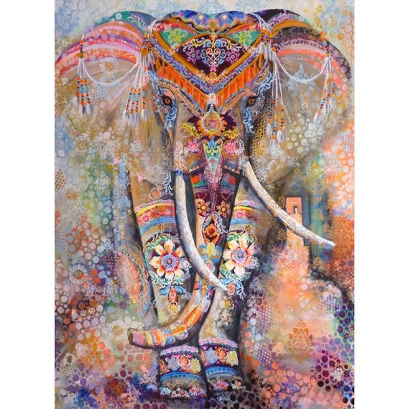 Abstracte olifant Diamond painting | Eigen foto | Dieren | Kopen | Dikke dames | Action | Nederland | Steentjes | Diamant | De Diamond Painter