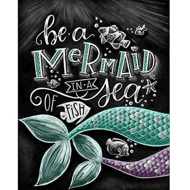 Be a mermaid in a sea of fish Diamond painting | Eigen foto | Dieren | Kopen | Dikke dames | Action | Nederland | Steentjes | Diamant | De Diamond Painter