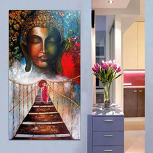 Foto laden in Gallery viewer, Boeddha loopbrug v.a. 50x100cm Diamond painting | Eigen foto | Dieren | Kopen | Dikke dames | Action | Nederland | Steentjes | Diamant | De Diamond Painter