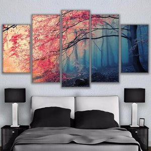 Bomen is mistig bos | 5 luiken Diamond painting | Eigen foto | Dieren | Kopen | Dikke dames | Action | Nederland | Steentjes | Diamant | De Diamond Painter