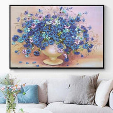 Foto laden in Gallery viewer, Bos blauw/paarse bloemen v.a. 50x70cm Diamond painting | Eigen foto | Dieren | Kopen | Dikke dames | Action | Nederland | Steentjes | Diamant | De Diamond Painter