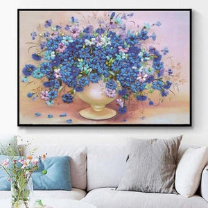 Bos blauw/paarse bloemen v.a. 50x70cm Diamond painting | Eigen foto | Dieren | Kopen | Dikke dames | Action | Nederland | Steentjes | Diamant | De Diamond Painter