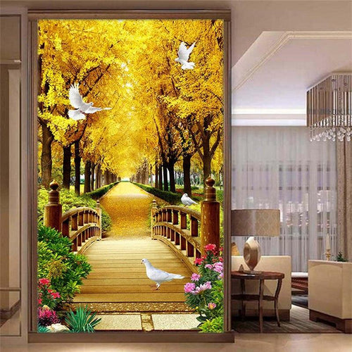Brug in bos v.a. 50x100cm Diamond painting | Eigen foto | Dieren | Kopen | Dikke dames | Action | Nederland | Steentjes | Diamant | De Diamond Painter