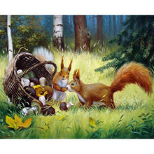 Foto laden in Gallery viewer, Eekhoorntjes Diamond painting | Eigen foto | Dieren | Kopen | Dikke dames | Action | Nederland | Steentjes | Diamant | De Diamond Painter