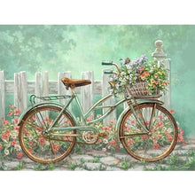 Foto laden in Gallery viewer, Fiets met bloemenmand Diamond painting | Eigen foto | Dieren | Kopen | Dikke dames | Action | Nederland | Steentjes | Diamant | De Diamond Painter