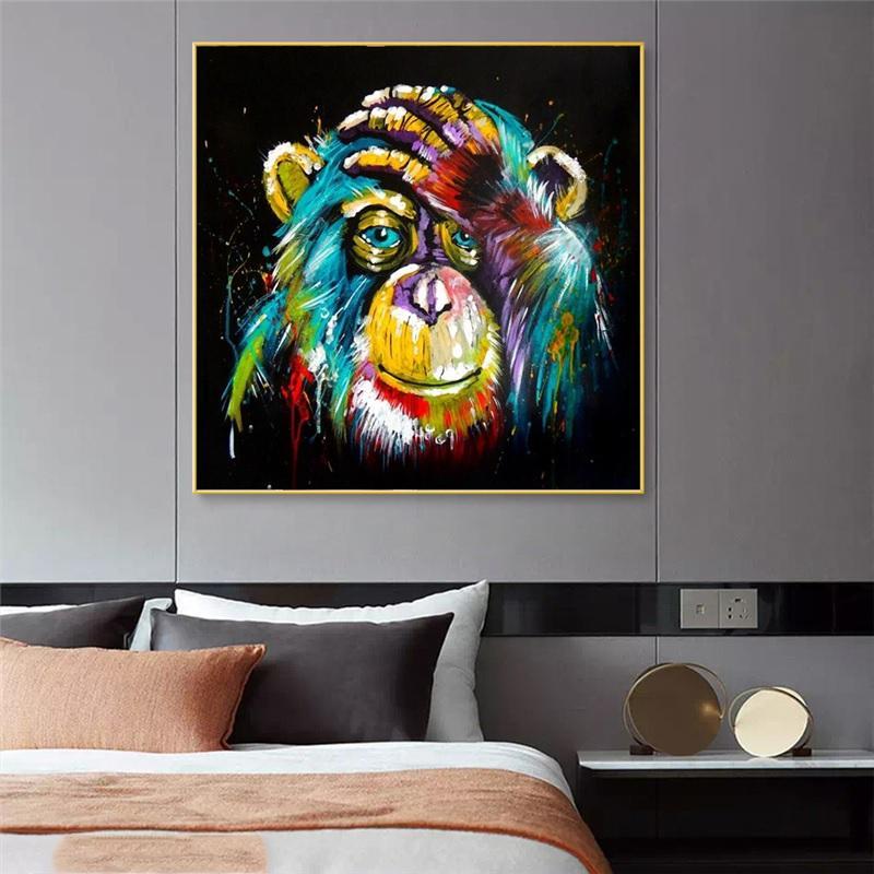 Gekleurde aap v.a. 50x50cm Diamond painting | Eigen foto | Dieren | Kopen | Dikke dames | Action | Nederland | Steentjes | Diamant | De Diamond Painter