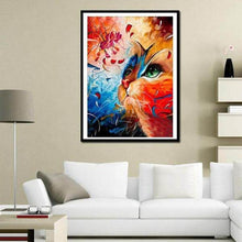 Foto laden in Gallery viewer, Gekleurde kitten v.a. 50x70cm Diamond painting | Eigen foto | Dieren | Kopen | Dikke dames | Action | Nederland | Steentjes | Diamant | De Diamond Painter