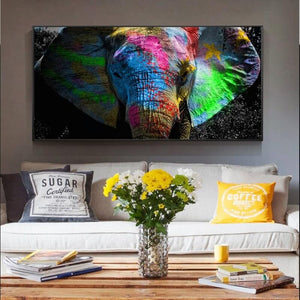 Gekleurde olifant v.a. 50x100cm Diamond painting | Eigen foto | Dieren | Kopen | Dikke dames | Action | Nederland | Steentjes | Diamant | De Diamond Painter