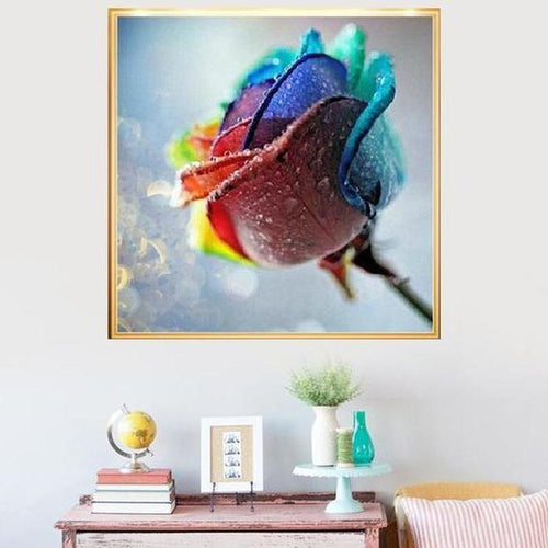 Gekleurde roos v.a. 50x50xm Diamond painting | Eigen foto | Dieren | Kopen | Dikke dames | Action | Nederland | Steentjes | Diamant | De Diamond Painter