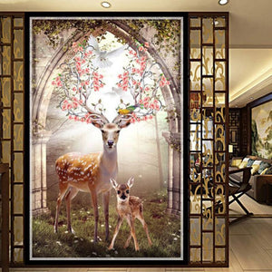 Hert met jong v.a. 50x80cm Diamond painting | Eigen foto | Dieren | Kopen | Dikke dames | Action | Nederland | Steentjes | Diamant | De Diamond Painter