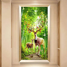 Foto laden in Gallery viewer, Herten in bos v.a. 50x100cm Diamond painting | Eigen foto | Dieren | Kopen | Dikke dames | Action | Nederland | Steentjes | Diamant | De Diamond Painter