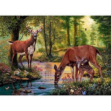 Foto laden in Gallery viewer, Herten met jong Diamond painting | Eigen foto | Dieren | Kopen | Dikke dames | Action | Nederland | Steentjes | Diamant | De Diamond Painter