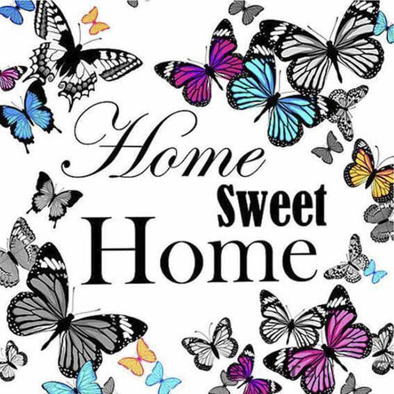 Home sweet home met vlinders Diamond painting | Eigen foto | Dieren | Kopen | Dikke dames | Action | Nederland | Steentjes | Diamant | De Diamond Painter