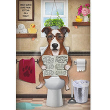Foto laden in Gallery viewer, Hond op toilet | 12 soorten Diamond painting | Eigen foto | Dieren | Kopen | Dikke dames | Action | Nederland | Steentjes | Diamant | De Diamond Painter