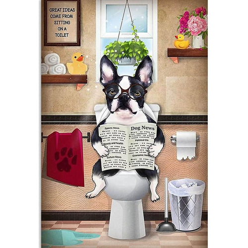 Hond op toilet | 12 soorten Diamond painting | Eigen foto | Dieren | Kopen | Dikke dames | Action | Nederland | Steentjes | Diamant | De Diamond Painter