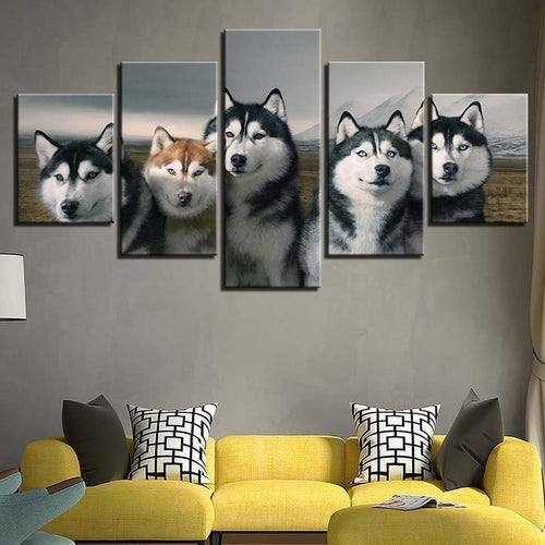 Huskies | 5 luiken Diamond painting | Eigen foto | Dieren | Kopen | Dikke dames | Action | Nederland | Steentjes | Diamant | De Diamond Painter