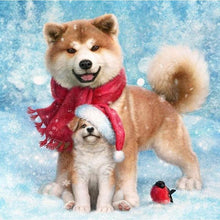 Foto laden in Gallery viewer, Kerst hondjes Diamond painting | Eigen foto | Dieren | Kopen | Dikke dames | Action | Nederland | Steentjes | Diamant | De Diamond Painter