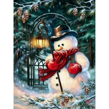 Foto laden in Gallery viewer, Kerst sneeuwpop Diamond painting | Eigen foto | Dieren | Kopen | Dikke dames | Action | Nederland | Steentjes | Diamant | De Diamond Painter