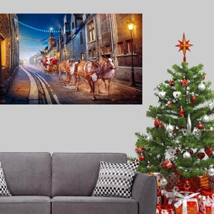 Kerstman in arrenslee v.a. 50x80cm Diamond painting | Eigen foto | Dieren | Kopen | Dikke dames | Action | Nederland | Steentjes | Diamant | De Diamond Painter
