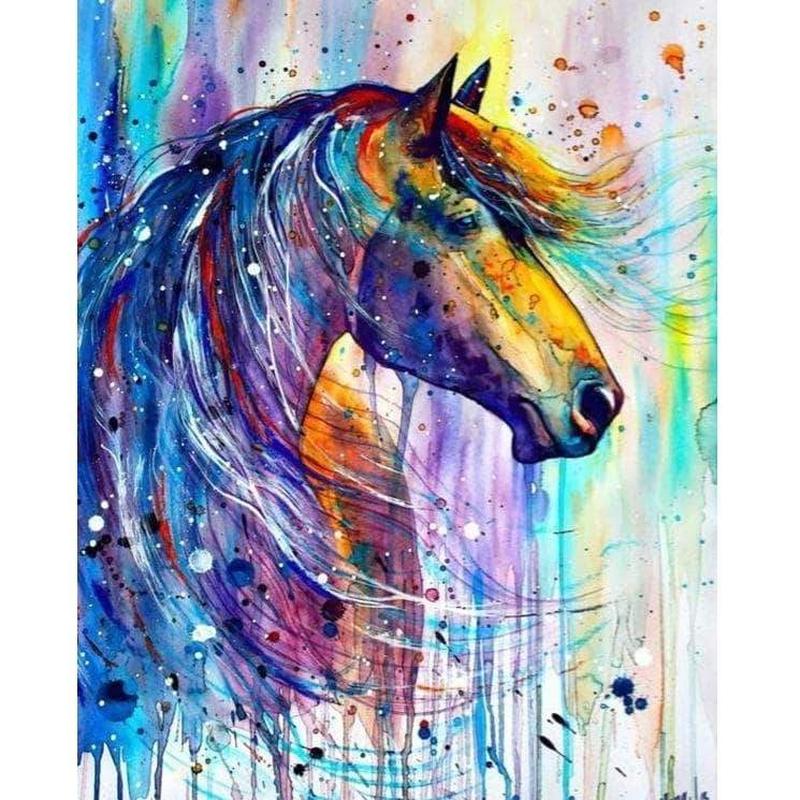 Kleurrijk paard Diamond painting | Eigen foto | Dieren | Kopen | Dikke dames | Action | Nederland | Steentjes | Diamant | De Diamond Painter