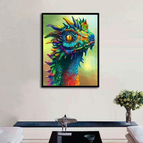 Kleurrijke draak v.a. 50x70cm Diamond painting | Eigen foto | Dieren | Kopen | Dikke dames | Action | Nederland | Steentjes | Diamant | De Diamond Painter