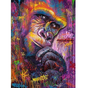 Kleurrijke gorilla Diamond painting | Eigen foto | Dieren | Kopen | Dikke dames | Action | Nederland | Steentjes | Diamant | De Diamond Painter
