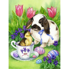 Foto laden in Gallery viewer, Konijn en kuiken Diamond painting | Eigen foto | Dieren | Kopen | Dikke dames | Action | Nederland | Steentjes | Diamant | De Diamond Painter