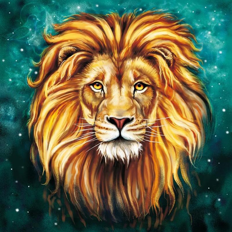 Leeuwenkop - Schilderen op nummer Diamond painting | Eigen foto | Dieren | Kopen | Dikke dames | Action | Nederland | Steentjes | Diamant | De Diamond Painter