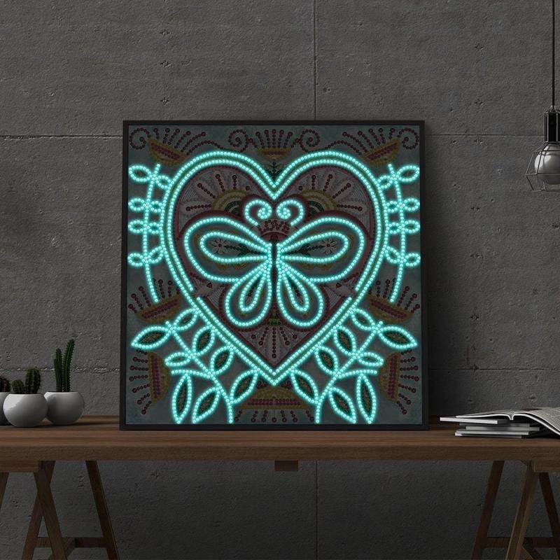 Love | Glow in the dark 30x30cm Diamond painting | Eigen foto | Dieren | Kopen | Dikke dames | Action | Nederland | Steentjes | Diamant | De Diamond Painter