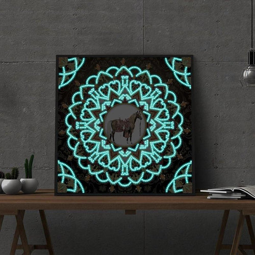 Mandala 5 | Glow in the dark 30x30cm Diamond painting | Eigen foto | Dieren | Kopen | Dikke dames | Action | Nederland | Steentjes | Diamant | De Diamond Painter