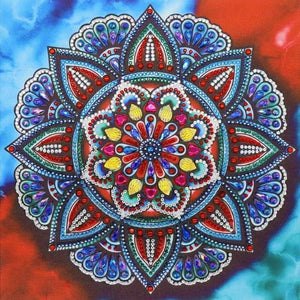 Mandala blauw/rood Diamond painting | Eigen foto | Dieren | Kopen | Dikke dames | Action | Nederland | Steentjes | Diamant | De Diamond Painter
