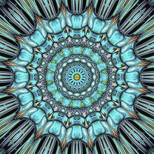 Foto laden in Gallery viewer, Mandala blauw/zwart Diamond painting | Eigen foto | Dieren | Kopen | Dikke dames | Action | Nederland | Steentjes | Diamant | De Diamond Painter
