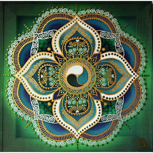 Mandala groen Diamond painting | Eigen foto | Dieren | Kopen | Dikke dames | Action | Nederland | Steentjes | Diamant | De Diamond Painter