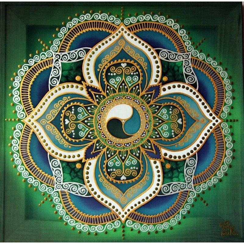 Mandala groen Diamond painting | Eigen foto | Dieren | Kopen | Dikke dames | Action | Nederland | Steentjes | Diamant | De Diamond Painter