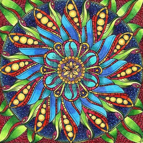 Mandala groen/blauw Diamond painting | Eigen foto | Dieren | Kopen | Dikke dames | Action | Nederland | Steentjes | Diamant | De Diamond Painter