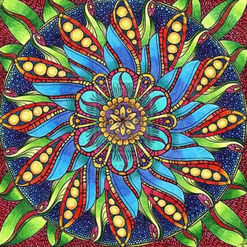 Mandala groen/blauw Diamond painting | Eigen foto | Dieren | Kopen | Dikke dames | Action | Nederland | Steentjes | Diamant | De Diamond Painter