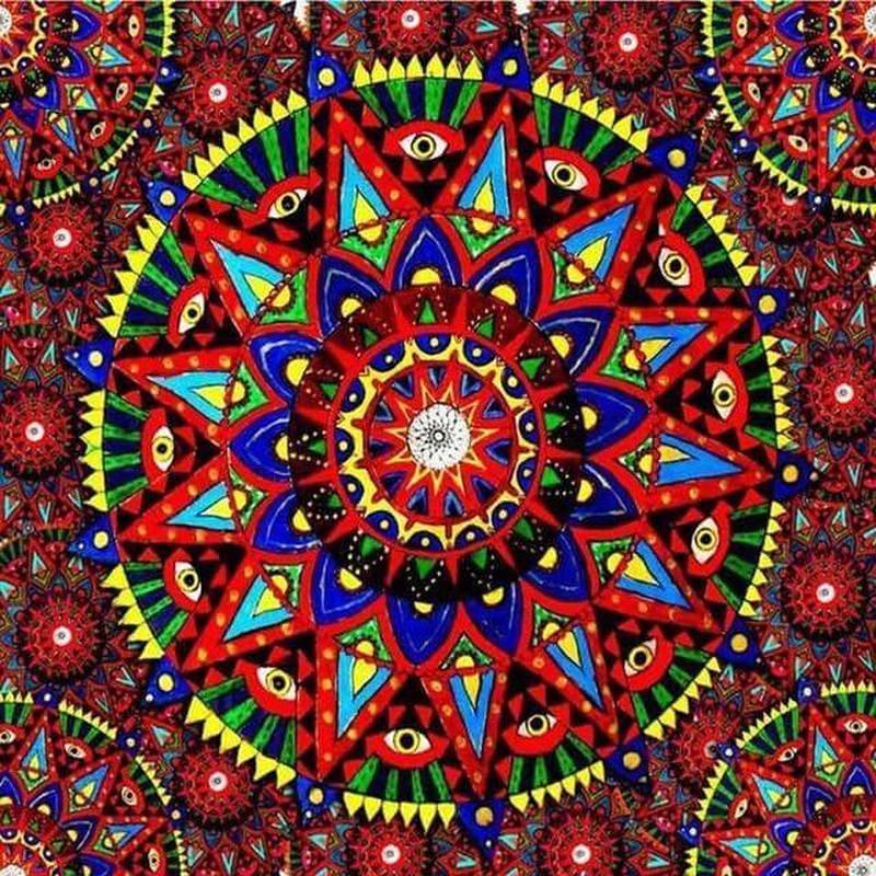 Mandala met rood Diamond painting | Eigen foto | Dieren | Kopen | Dikke dames | Action | Nederland | Steentjes | Diamant | De Diamond Painter