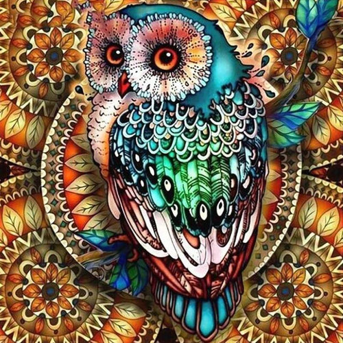Mandala uil Diamond painting | Eigen foto | Dieren | Kopen | Dikke dames | Action | Nederland | Steentjes | Diamant | De Diamond Painter