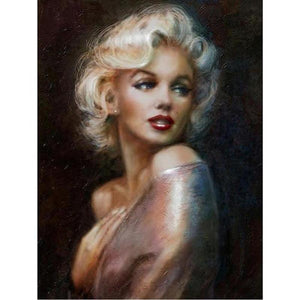 Marilyn Monroe in donker Diamond painting | Eigen foto | Dieren | Kopen | Dikke dames | Action | Nederland | Steentjes | Diamant | De Diamond Painter