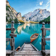 Foto laden in Gallery viewer, Meer met bootje Diamond painting | Eigen foto | Dieren | Kopen | Dikke dames | Action | Nederland | Steentjes | Diamant | De Diamond Painter