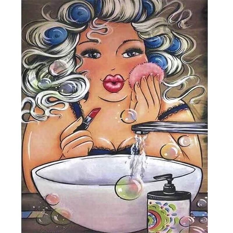 Mollige dames | Maakt zich op Diamond painting | Eigen foto | Dieren | Kopen | Dikke dames | Action | Nederland | Steentjes | Diamant | De Diamond Painter