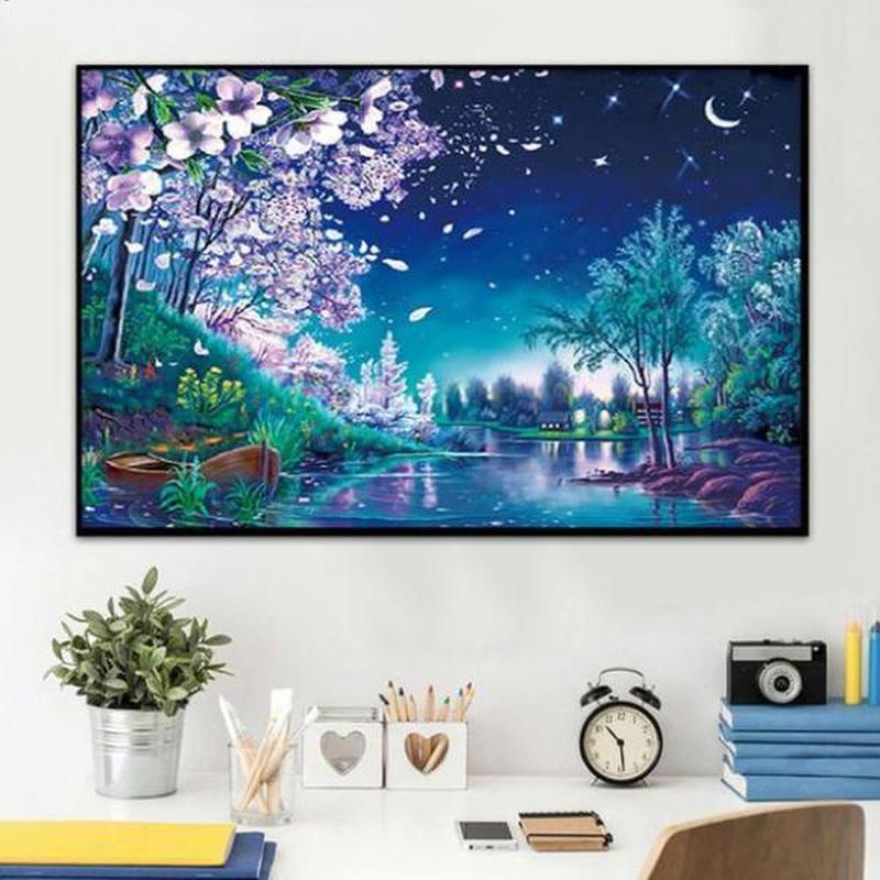 Nachtzicht v.a. 50x70cm Diamond painting | Eigen foto | Dieren | Kopen | Dikke dames | Action | Nederland | Steentjes | Diamant | De Diamond Painter