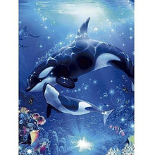 Foto laden in Gallery viewer, Orca met jong Diamond painting | Eigen foto | Dieren | Kopen | Dikke dames | Action | Nederland | Steentjes | Diamant | De Diamond Painter
