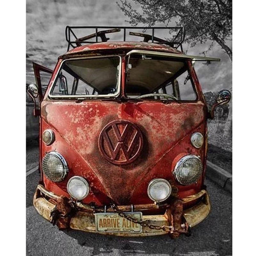 Oude VW bus Diamond painting | Eigen foto | Dieren | Kopen | Dikke dames | Action | Nederland | Steentjes | Diamant | De Diamond Painter