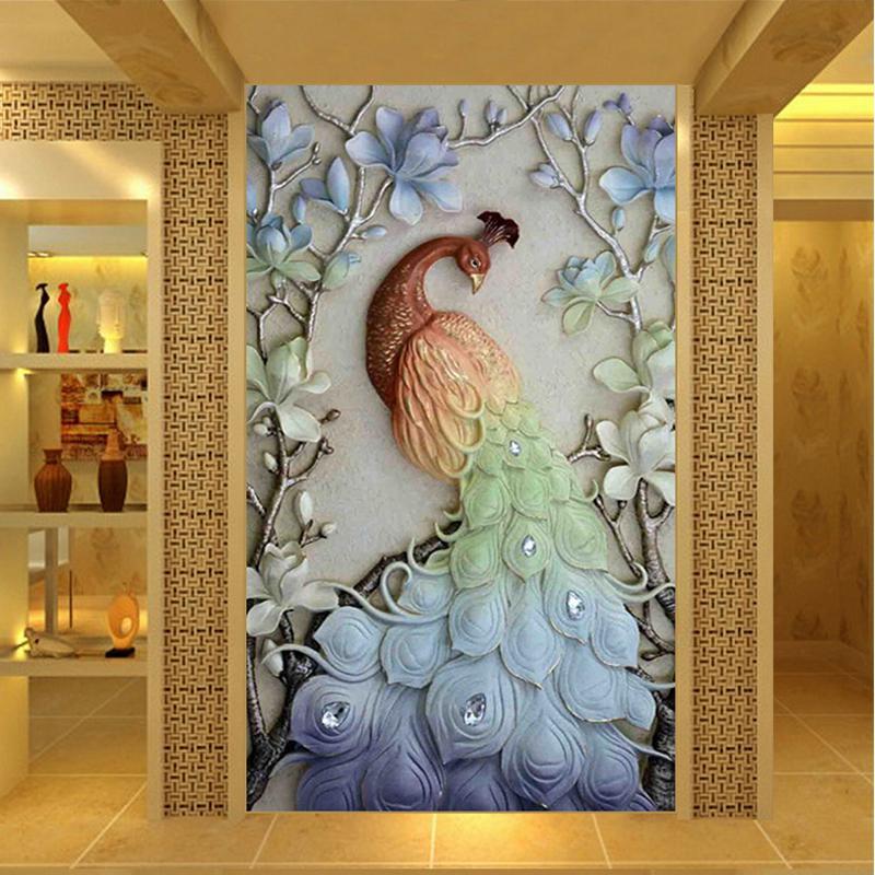 Pauw v.a. 50x70cm Diamond painting | Eigen foto | Dieren | Kopen | Dikke dames | Action | Nederland | Steentjes | Diamant | De Diamond Painter