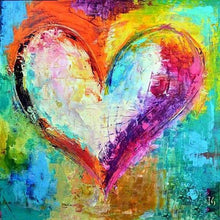 Foto laden in Gallery viewer, Rainbow heart Diamond painting | Eigen foto | Dieren | Kopen | Dikke dames | Action | Nederland | Steentjes | Diamant | De Diamond Painter