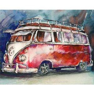Rode VW bus Diamond painting | Eigen foto | Dieren | Kopen | Dikke dames | Action | Nederland | Steentjes | Diamant | De Diamond Painter
