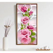 Foto laden in Gallery viewer, Roze rozen v.a. 50x100cm Diamond painting | Eigen foto | Dieren | Kopen | Dikke dames | Action | Nederland | Steentjes | Diamant | De Diamond Painter